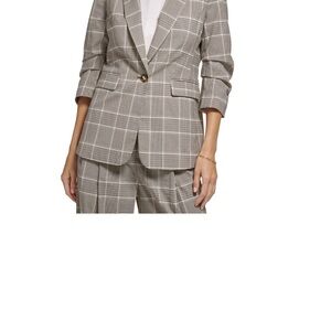 DKNY Beige Checkered Blazer
